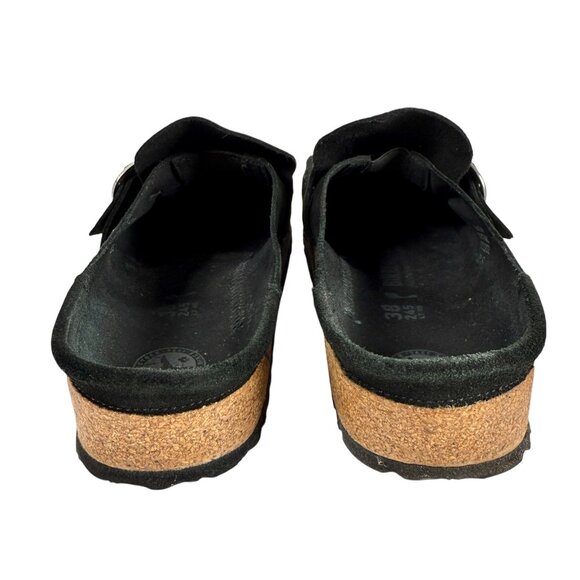 Birkenstock Buckley Black Suede Leather Slip On Clog Women’s Size 38 US 7 NEW - Picture 5 of 8